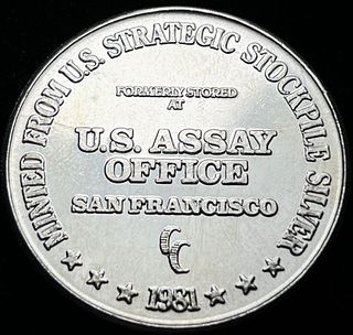 1981-CC U.S Assay 1 ozt .999 Silver Trade Unit