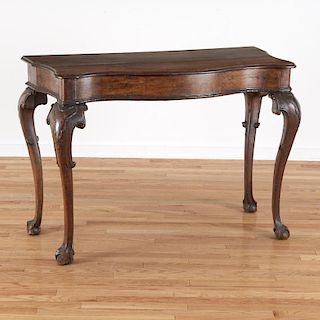 Antique Italian carved walnut console table