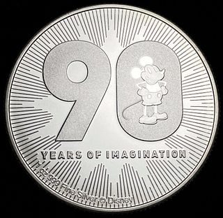 2018 NIUE $2 90 Years Of Imagination 1 ozt .999 Silver