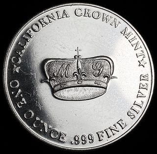 California Crown Mint Proof 1ozt .999 Silver Trade Unit