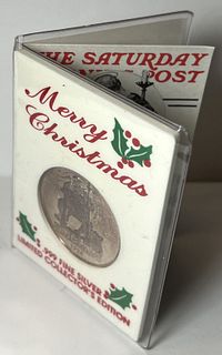 Merry Christmas 1996 The Saturday Evening Post Limited .999 Fine Silver