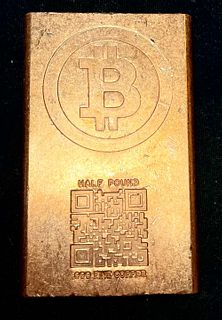 Massive Half Pound Bitcoin Copper Bar
