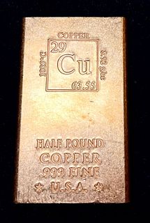 Massive Half Pound Copper Bar