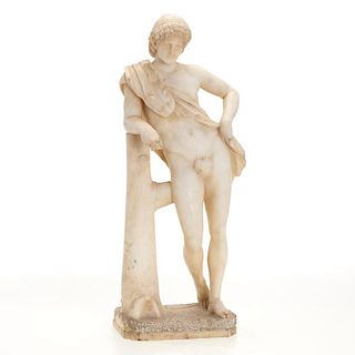 Italian Grand Tour marble figure of male nude