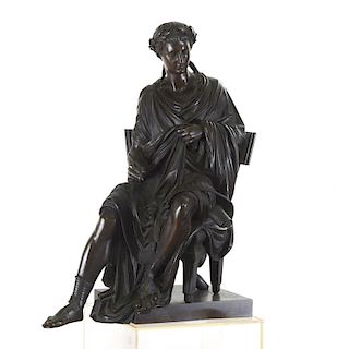 French Bronze figure of the poet Horace