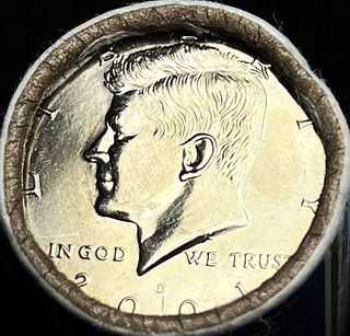 2001 $10 (20-coins) Roll Kennedy Half Dollars