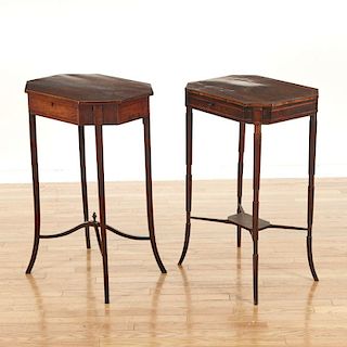 (2) George III mahogany sewing stands