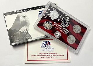 2004 U.S. Mint 50 State Quarters Silver Proof Set (5)