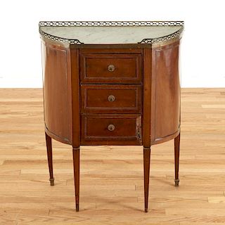 Louis XVI brass mounted mahogany side table