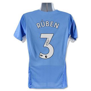Manchester City F.C. Jersey Autographed by Professional Footballer, Ruben Dias with Certificate of Authenticity.