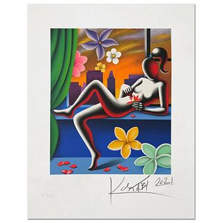 Mark Kostabi, "The Enigma of love" Hand Signed Limited Edition Serigraph with COA