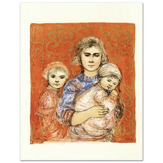 "Jenet, Mary and Wee Jenet" Limited Edition Lithograph by Edna Hibel (1917-2014), Numbered and Hand Signed with Certificate of Authenticity.