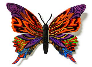 Patricia Govezensky- Original Painting on Cutout Steel "Butterfly CCLXXIV"