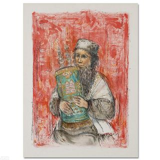 "Israeli Rabbi" Limited Edition Lithograph by Edna Hibel (1917-2014), Numbered and Hand Signed with Certificate of Authenticity.