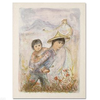 "The Great Wall" Limited Edition Lithograph by Edna Hibel (1917-2014), Numbered and Hand Signed with Certificate of Authenticity.