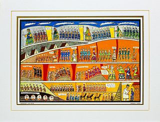 Shalom Moskovitz- Lithograph "Abraham and the Nine Kings"