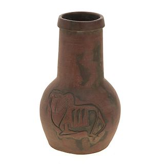 Interesting unglazed studio pottery vase