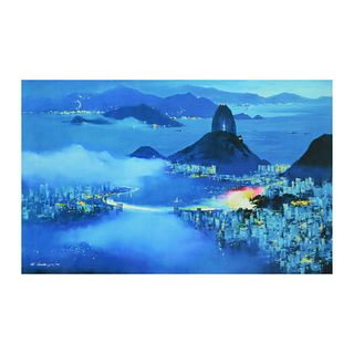 H. Leung, "Rio at Dusk" Limited Edition on Canvas, Numbered and Hand Signed with Letter of Authenticity.