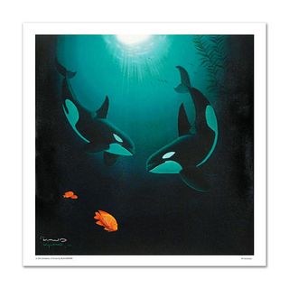 "In the Company of Orcas" Limited Edition Giclee on Canvas by renowned artist WYLAND, Numbered and Hand Signed with Certificate of Authenticity.