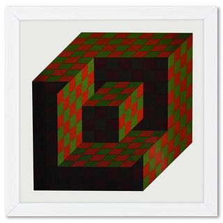 Victor Vasarely (1908-1997), "Bidim de la série Structures Universelles De L'Hexagone" Framed 1975 Heliogravure Print with Letter of Authenticity