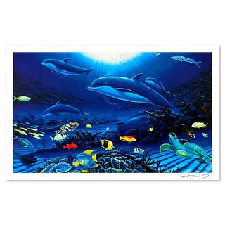 Wyland, "In the Company of Dolphins" Limited Edition Mixed Media, Numbered and Hand Signed with Certificate of Authenticity.