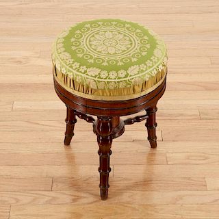 Louis Philippe mahogany bamboo-turned stool