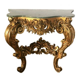 Wooden, gilded console of the 19th century