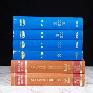 Lote de diccionarios. Diccionario Moderno Larousse Grollier Español - Inglés, Inglés - Español. Piezas: 6.