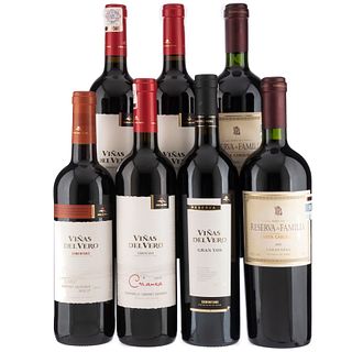 Lote de Vinos Tintos de España y Chile. Viñas del Vero. Reserva de la Familia. Total de piezas: 7. En presentaciones de 750 ml.