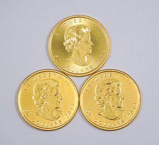 (3) Canada $50 Maple Leaf Gold Coins.