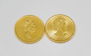(2) Canada $50 Maple Leaf Gold Coins.