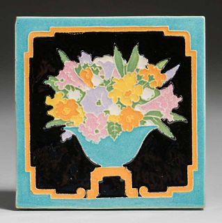 Claycraft - Los Angeles Art Deco Floral Tile c1920s