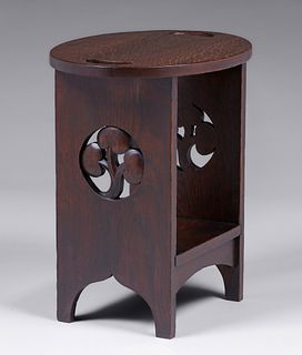 David Kendall - Phoenix Furniture Co Clover Cutout Taboret c1900