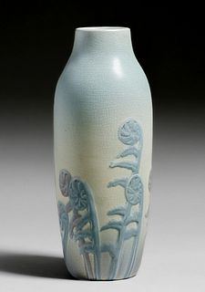 Rookwood Pottery John D. Wareham Fiddlehead Fern Stylized Vase 1904