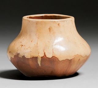 Pewabic Pottery Caramel Drip Glaze Vase c1920