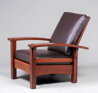 Early Gustav Stickley #2340 Bowarm Morris Chair c1903