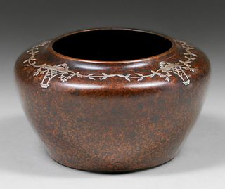 Heintz Sterling on Bronze #3667 Overlay Vase c1915