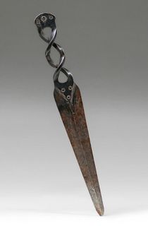 Arts & Crafts Hand-Forged Iron Twisted Letter Opener c1910