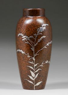 Tiffany & Co Sterling on Bronze Overlay Vase c1910