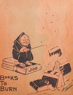 Original Roycroft William Denslow Poster Books to Burn c1898