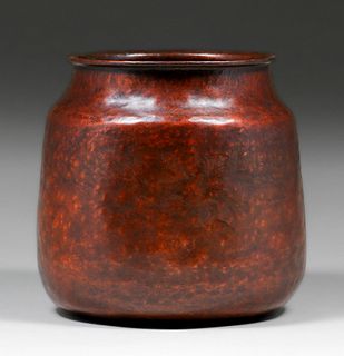 Dirk van Erp Hammered Copper Warty Vase c1915-1920