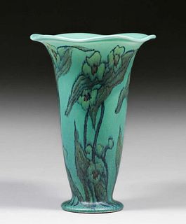 Rookwood Louise Abel Matte Green Vellum Vase 1923