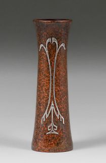 Silvercrest Sterling on Bronze #B1021 Overlay Vase c1920