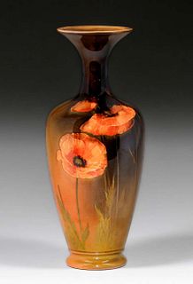 Rookwood Pottery Harriet E. Wilcox California Golden Poppies Vase c1890s