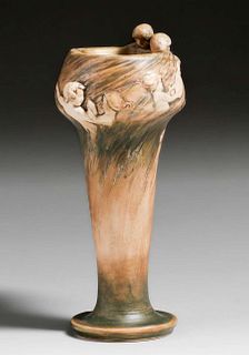 Amphora #3718 Figural Vase of Children Holding Hands c1905