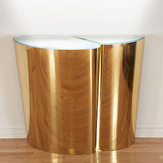Karl Springer custom illuminated brass console