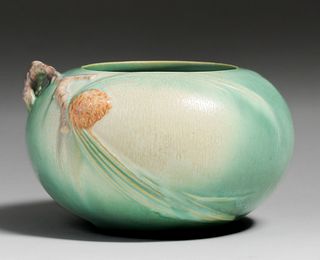 Roseville Green Pinecone Vase c1930s