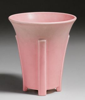 Rookwood Pottery #6176D Matte Pink Buttress Flared Vase 1931