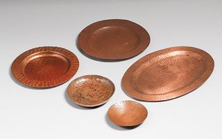 Arts & Crafts Hammered Copper 5pc Lot