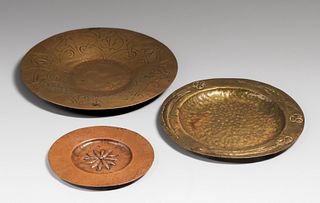 Arts & Crafts 3 Copper & Brass Trays